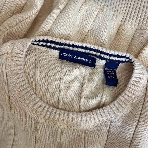 Vintage Y2K John Ashford Butter Yellow Knit Sweater Sz XL - Picture 4 of 4